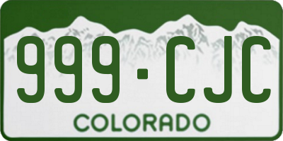 CO license plate 999CJC