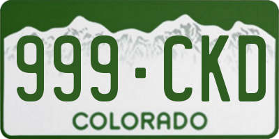 CO license plate 999CKD