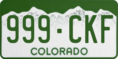 CO license plate 999CKF