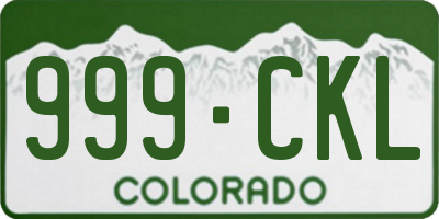 CO license plate 999CKL