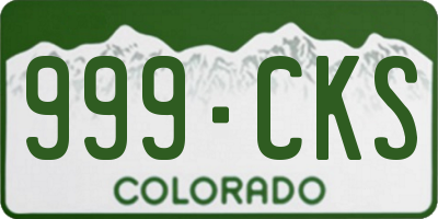 CO license plate 999CKS