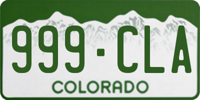 CO license plate 999CLA