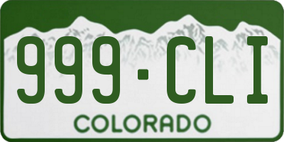 CO license plate 999CLI