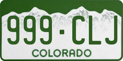 CO license plate 999CLJ