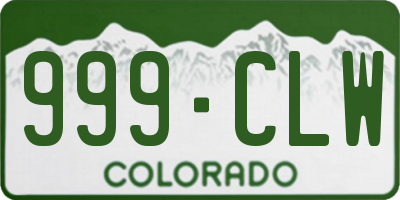 CO license plate 999CLW