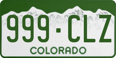 CO license plate 999CLZ