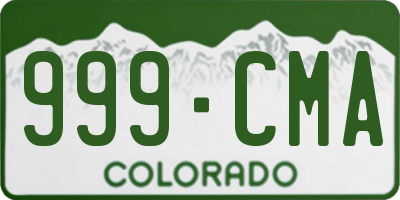 CO license plate 999CMA