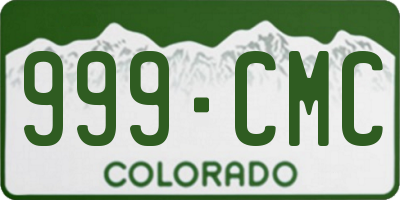 CO license plate 999CMC