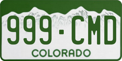 CO license plate 999CMD