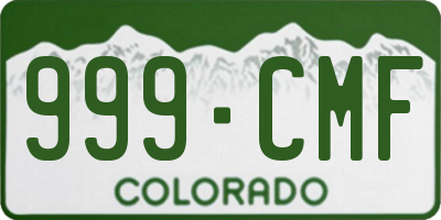 CO license plate 999CMF