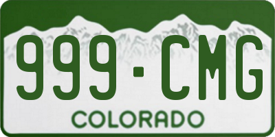 CO license plate 999CMG