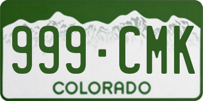 CO license plate 999CMK