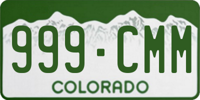 CO license plate 999CMM