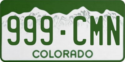 CO license plate 999CMN