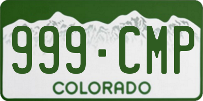 CO license plate 999CMP