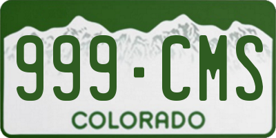 CO license plate 999CMS