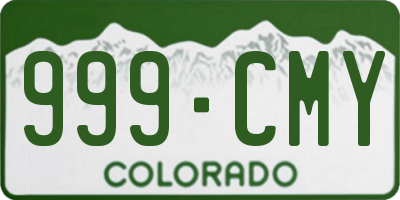 CO license plate 999CMY