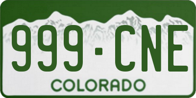 CO license plate 999CNE