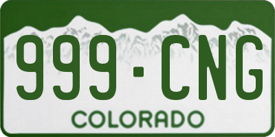 CO license plate 999CNG