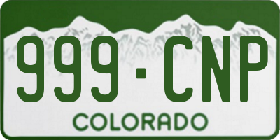 CO license plate 999CNP