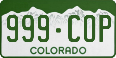 CO license plate 999COP