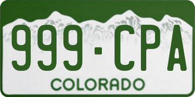 CO license plate 999CPA