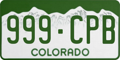 CO license plate 999CPB
