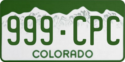 CO license plate 999CPC