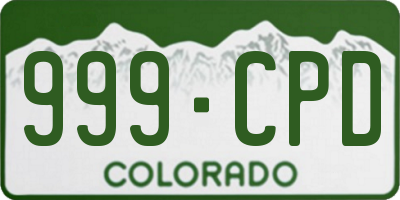CO license plate 999CPD