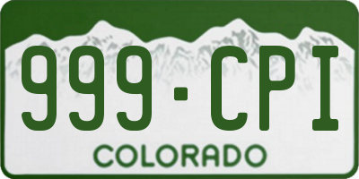 CO license plate 999CPI