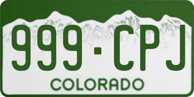 CO license plate 999CPJ