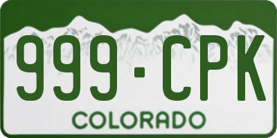 CO license plate 999CPK