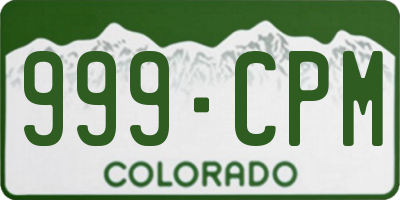 CO license plate 999CPM