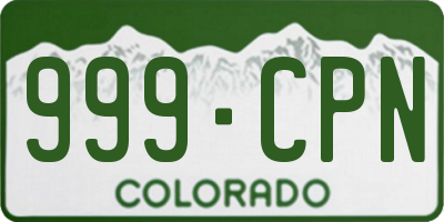 CO license plate 999CPN