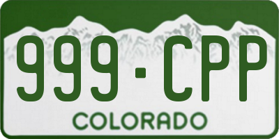 CO license plate 999CPP
