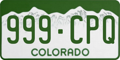 CO license plate 999CPQ