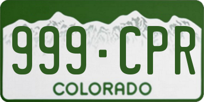CO license plate 999CPR