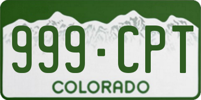 CO license plate 999CPT