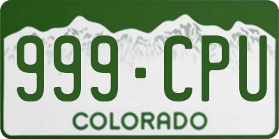 CO license plate 999CPU