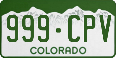 CO license plate 999CPV