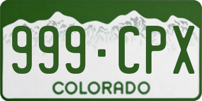 CO license plate 999CPX