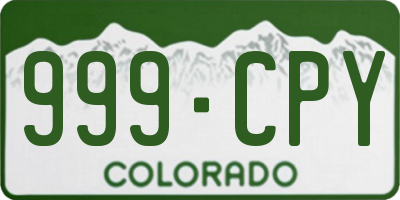 CO license plate 999CPY