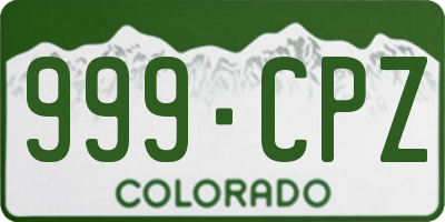 CO license plate 999CPZ