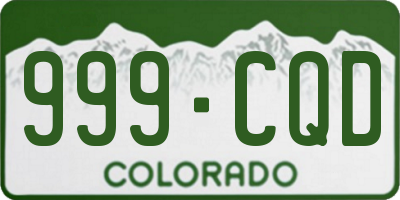CO license plate 999CQD