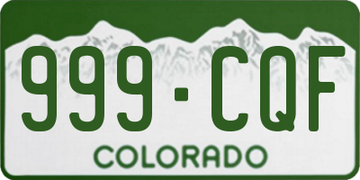CO license plate 999CQF