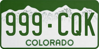 CO license plate 999CQK
