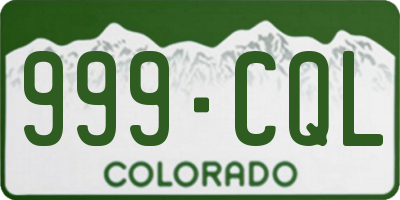 CO license plate 999CQL