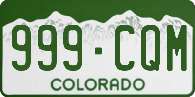 CO license plate 999CQM
