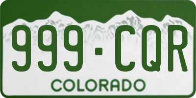 CO license plate 999CQR