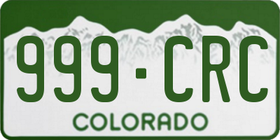 CO license plate 999CRC